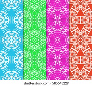 set of decorative spring floral seamless pattern. template for greeting card, invitation, wallpaper, print, decor