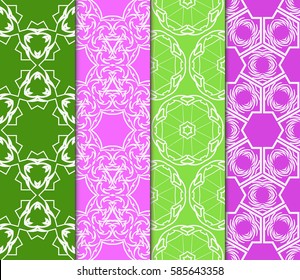 set of decorative spring floral seamless pattern. template for greeting card, invitation, wallpaper, print, decor
