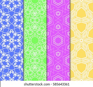 set of decorative spring floral seamless pattern. template for greeting card, invitation, wallpaper, print, decor