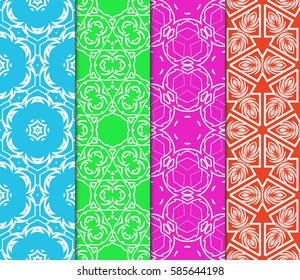 set of decorative spring floral seamless pattern. template for greeting card, invitation, wallpaper, print, decor