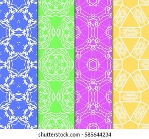 set of decorative spring floral seamless pattern. template for greeting card, invitation, wallpaper, print, decor