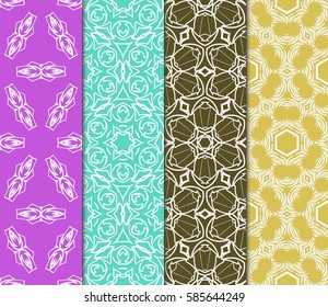 set of decorative spring floral seamless pattern. template for greeting card, invitation, wallpaper, print, decor