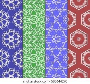 set of decorative spring floral seamless pattern. template for greeting card, invitation, wallpaper, print, decor