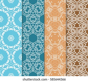 set of decorative spring floral seamless pattern. template for greeting card, invitation, wallpaper, print, decor