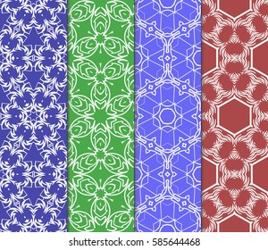 set of decorative spring floral seamless pattern. template for greeting card, invitation, wallpaper, print, decor