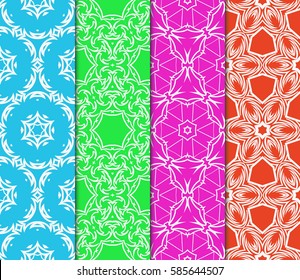 set of decorative spring floral seamless pattern. template for greeting card, invitation, wallpaper, print, decor
