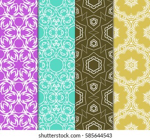 set of decorative spring floral seamless pattern. template for greeting card, invitation, wallpaper, print, decor