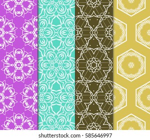 set of decorative spring floral seamless pattern. template for greeting card, invitation, wallpaper, print, decor