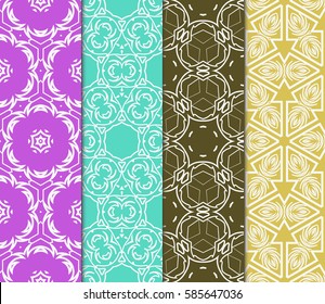 set of decorative spring floral seamless pattern. template for greeting card, invitation, wallpaper, print, decor
