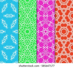 set of decorative spring floral seamless pattern. template for greeting card, invitation, wallpaper, print, decor