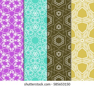 set of decorative spring floral seamless pattern. template for greeting card, invitation, wallpaper, print, decor