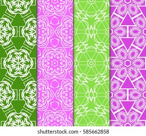 set of decorative spring floral seamless pattern. template for greeting card, invitation, wallpaper, print, decor
