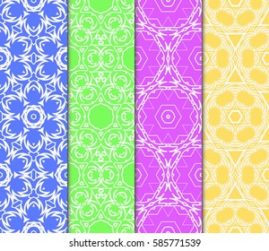 set of decorative spring floral seamless pattern. template for greeting card, invitation, wallpaper, print, decor