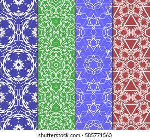 set of decorative spring floral seamless pattern. template for greeting card, invitation, wallpaper, print, decor