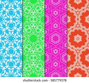 set of decorative spring floral seamless pattern. template for greeting card, invitation, wallpaper, print, decor