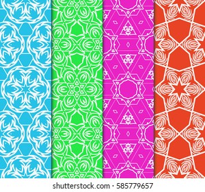 set of decorative spring floral seamless pattern. template for greeting card, invitation, wallpaper, print, decor