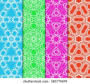 set of decorative spring floral seamless pattern. template for greeting card, invitation, wallpaper, print, decor