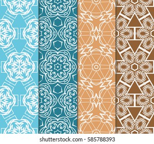 set of decorative spring floral seamless pattern. template for greeting card, invitation, wallpaper, print, decor
