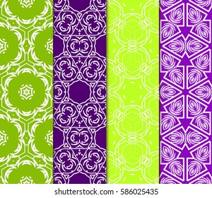 set of decorative spring floral seamless pattern. template for greeting card, invitation, wallpaper, print, decor