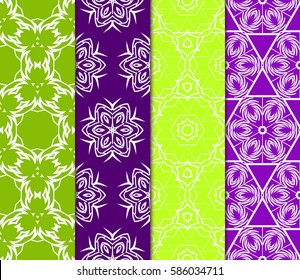 set of decorative spring floral seamless pattern. template for greeting card, invitation, wallpaper, print, decor