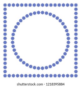 Set of decorative square frame and round frame. EPS10