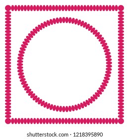 Set of decorative square frame and round frame. EPS10