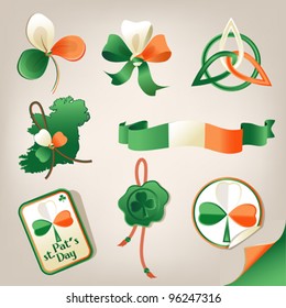 Set of decorative st. Patrick?s Day elements.