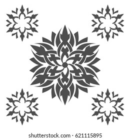Set of decorative stars. Abstract decoration. 