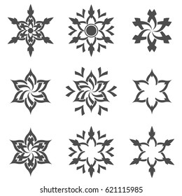 Set of decorative stars. Abstract decoration.