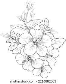 Set of decorative stylized flower isolated on white background. Highly detailed vector illustration, doodling and zentangle style, tattoo design.