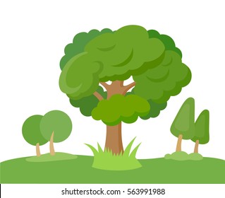 Set of decorative stylized tree for design architectural compositions, and other types of design