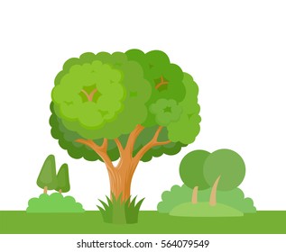 Set of decorative stylized tree for design architectural compositions, and other types of design