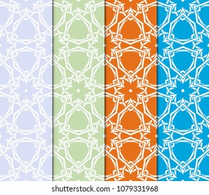set of decorative super floral seamless pattern. vector illustration. for invitation, greeting card, wallpaper, interior.