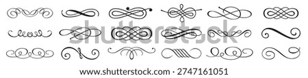 Set of decorative swirl calligraphic divider elements