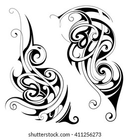 Set of decorative tattoo ornaments