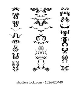 set of decorative text dividers. hand-drawn vector illustration on white background