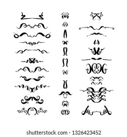 set of decorative text dividers. hand-drawn vector illustration on white background