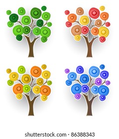 Set of decorative trees