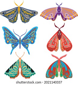 A set of decorative vector butterflies.