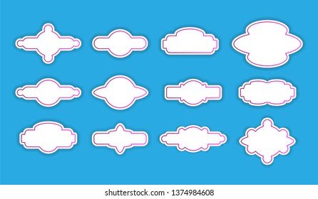 Set of decorative vector frames for text or drawing for design and decoration
