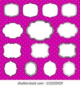 Set of decorative vector hand drawn frames.
