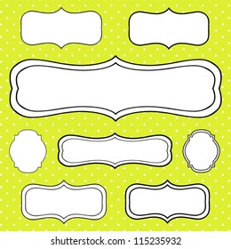 Set of decorative vector hand drawn frames.