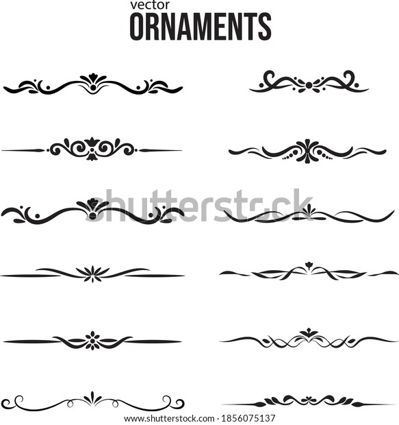 Set Decorative Vector Ornaments Stock Vector (Royalty Free) 1856075137 ...