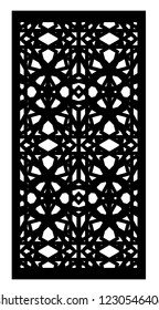 Set of decorative vector panels for laser cutting. Template for interior partition in arabesque style. Ratio 1:2