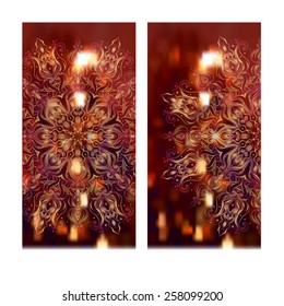 Set of decorative vector templates for design flyers or brochures.