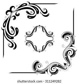 Set of decorative Victorian style frame corners