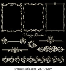 Set of decorative  vintage borders.