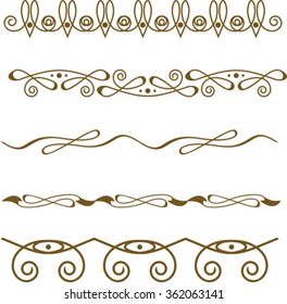 Set of decorative vintage borders