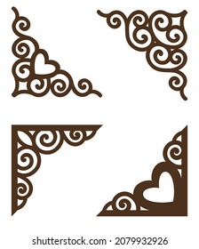 Set of decorative vintage corners for you scrapbooking design. Vector illustration.	
