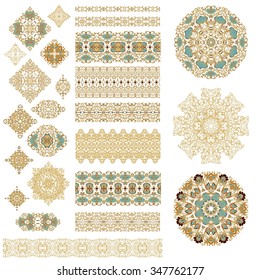 Set of decorative vintage filigree elements